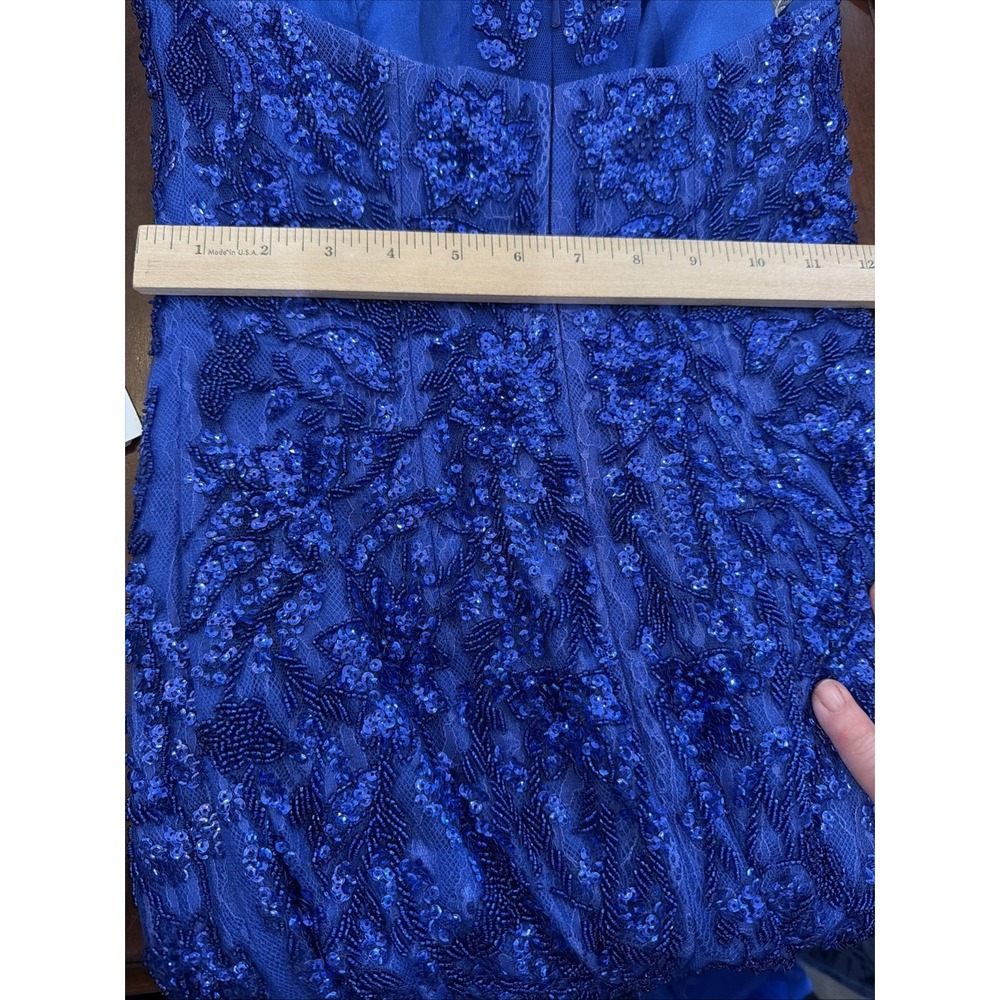 SHERRI HILL  51939 prom dress / ball gown size 0 royal blue with rhinestones - Picture 13 of 14